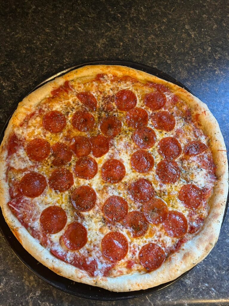 Still practicing at trying to make a good pizza from home. This was the best so far