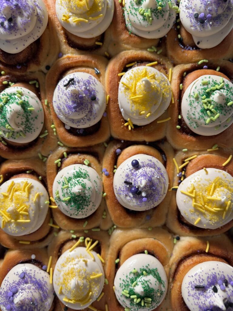 King Cake Cinnamon Rolls!
