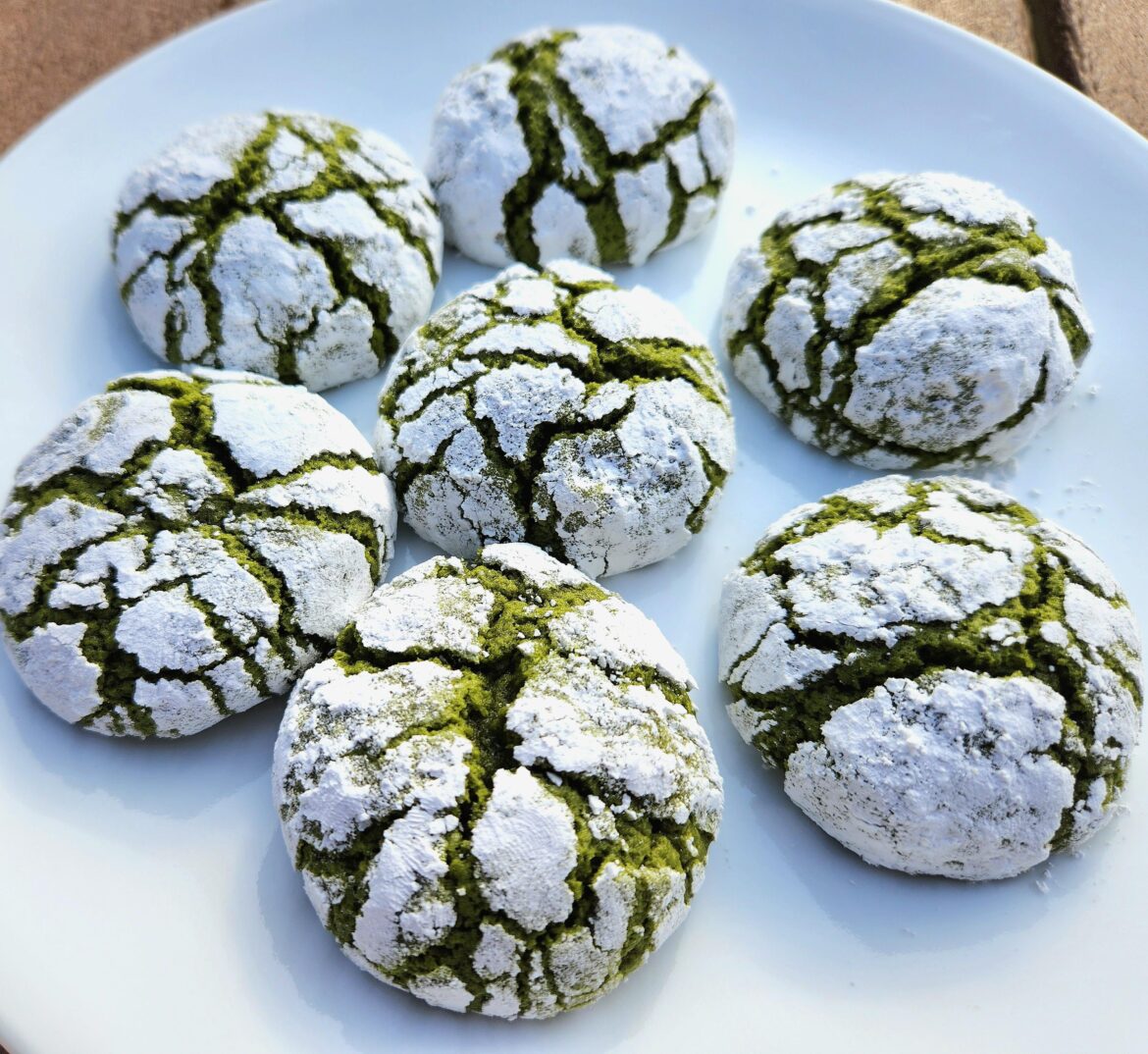 Matcha Crinkle Cookies