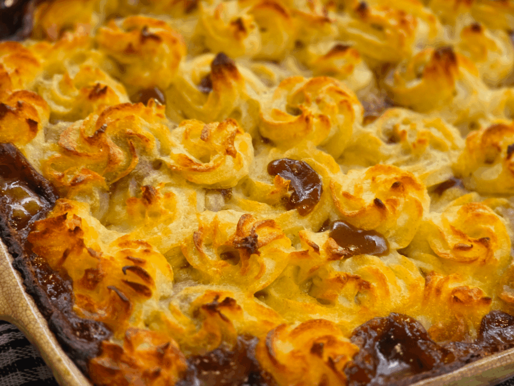 I swirly-piped the potato on my pie and I feel pretty gourmet about it.