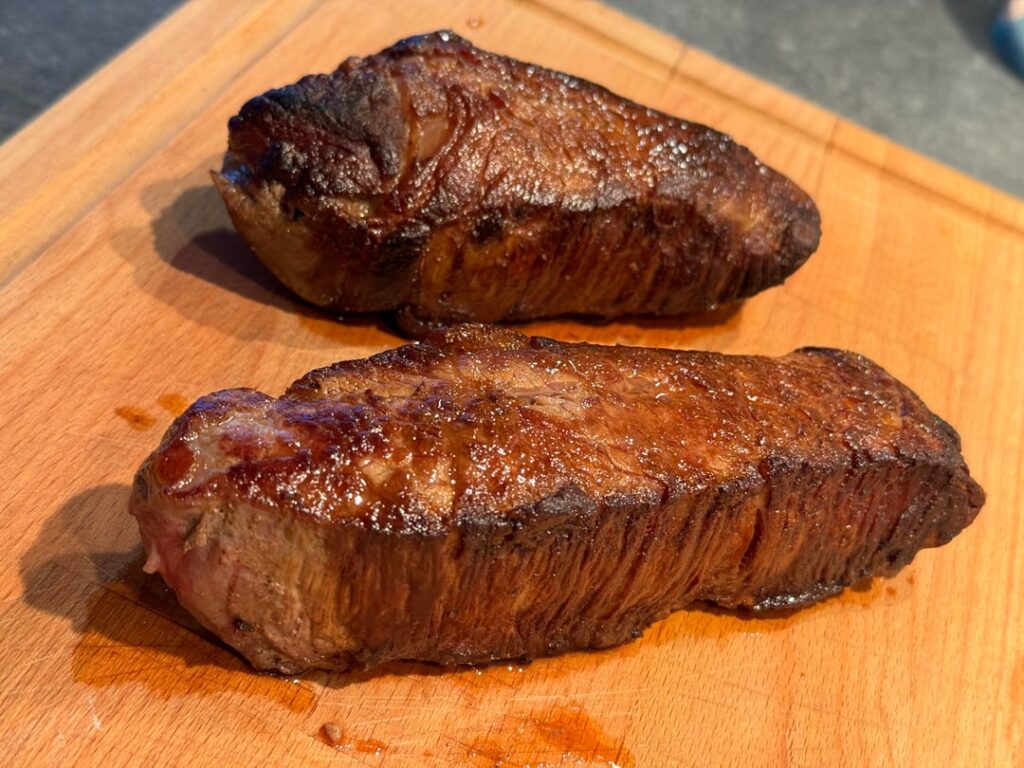 Sliced me some tri-tip steaks from a whole roast Sliced me some tri-tip steaks from a whole roast