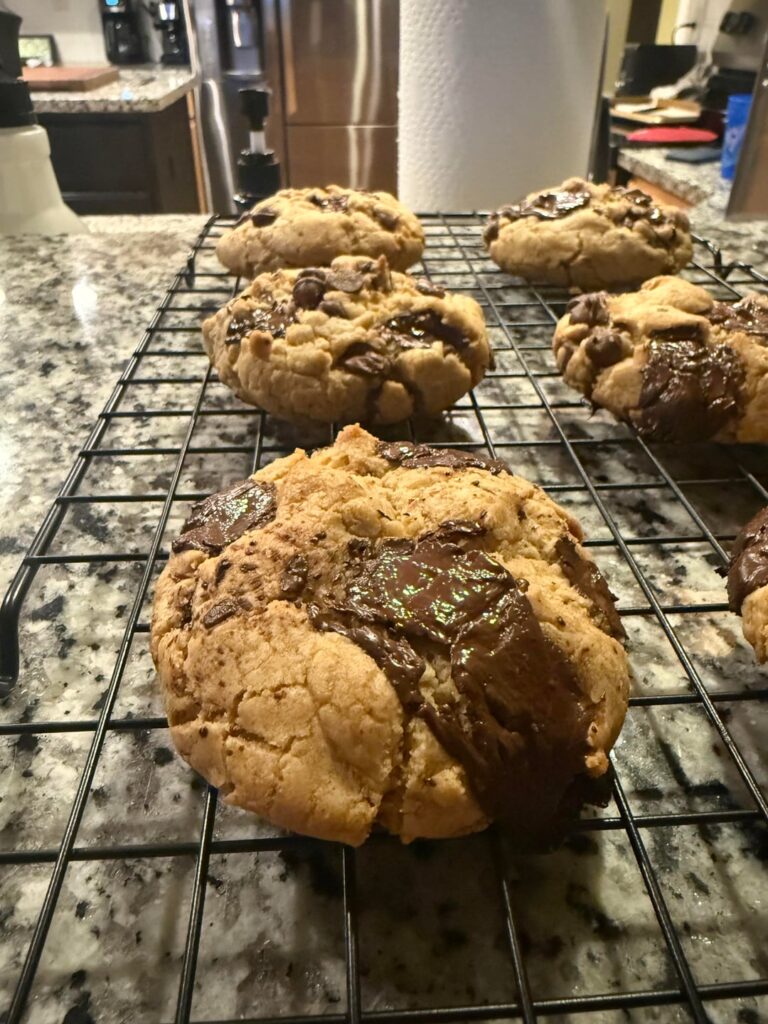 Chocolate chip cookies I made (Brown butter)