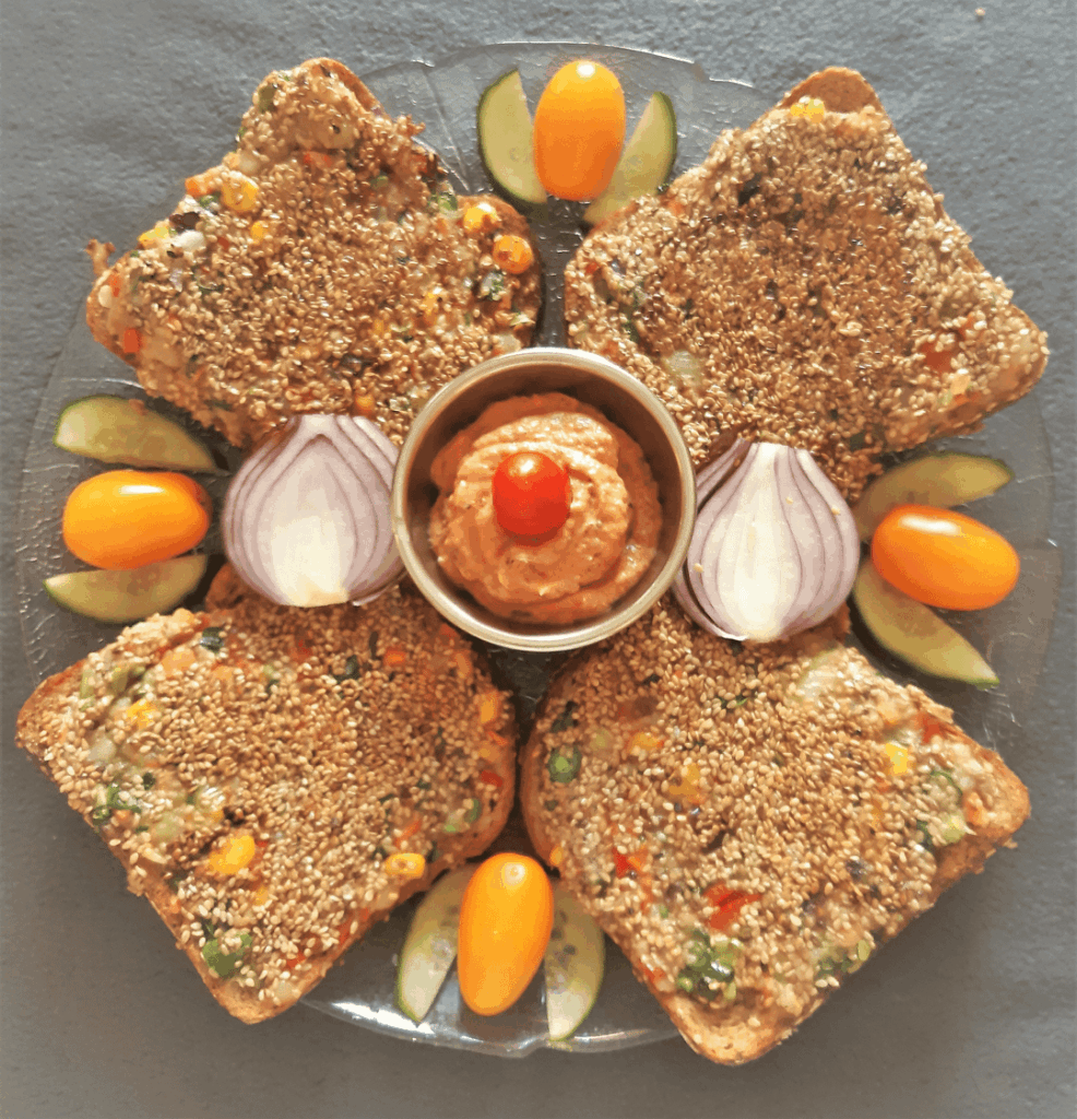 Best winter food sesame sandwitch