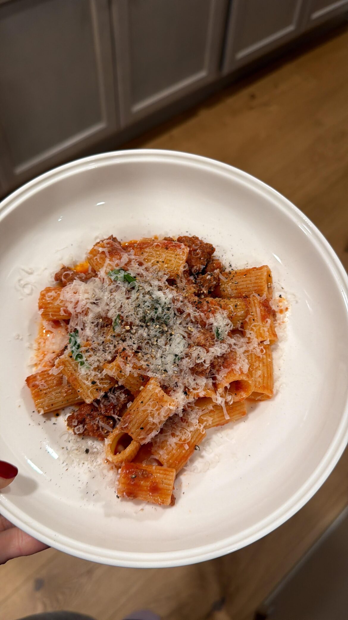 mezze maniche al ragù