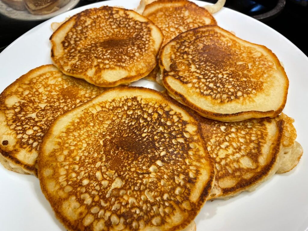 Pancakes, sausage, bacon