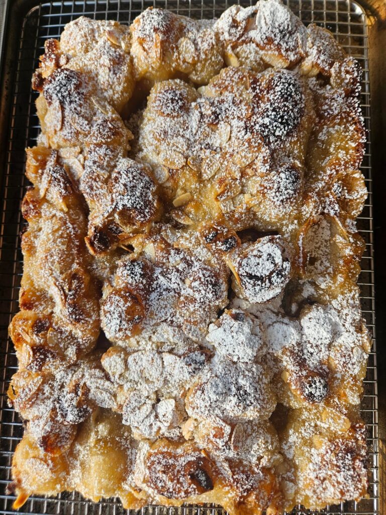 The fluffiest focaccia ever, two ways: almond croissant and garlic herb butter