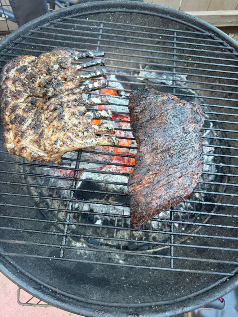 Grilled Tri-tip and lamb chops on charcoal grill first timer, how’d I do ?