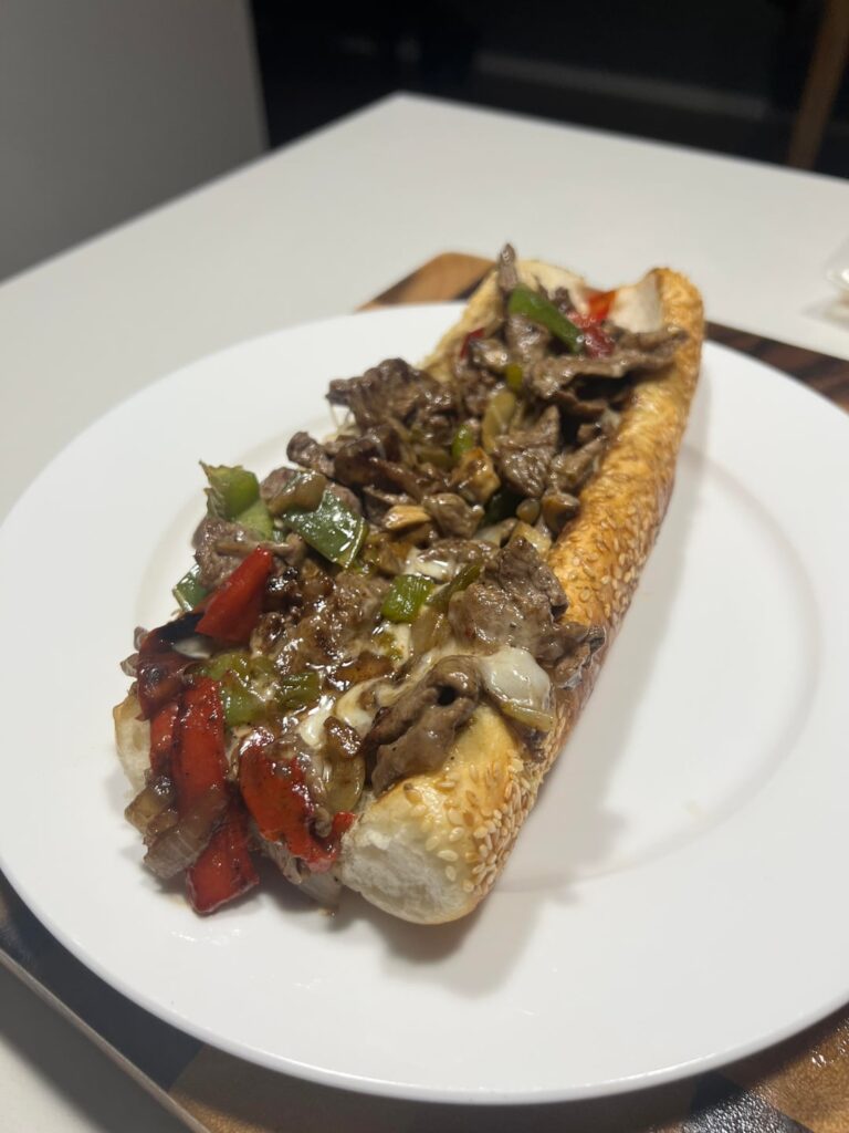 [homemade] first crack at a Philly cheesesteak
