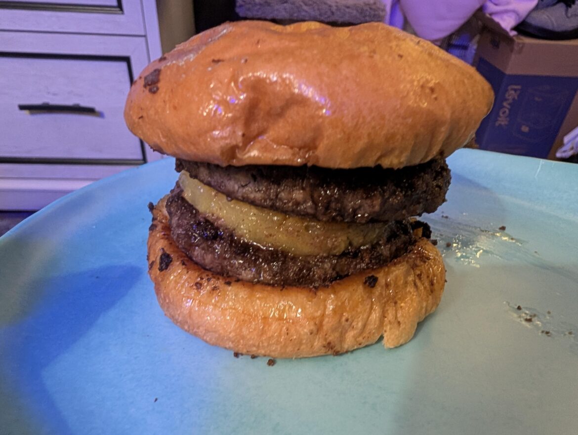 Homemade double Hawaiian burger