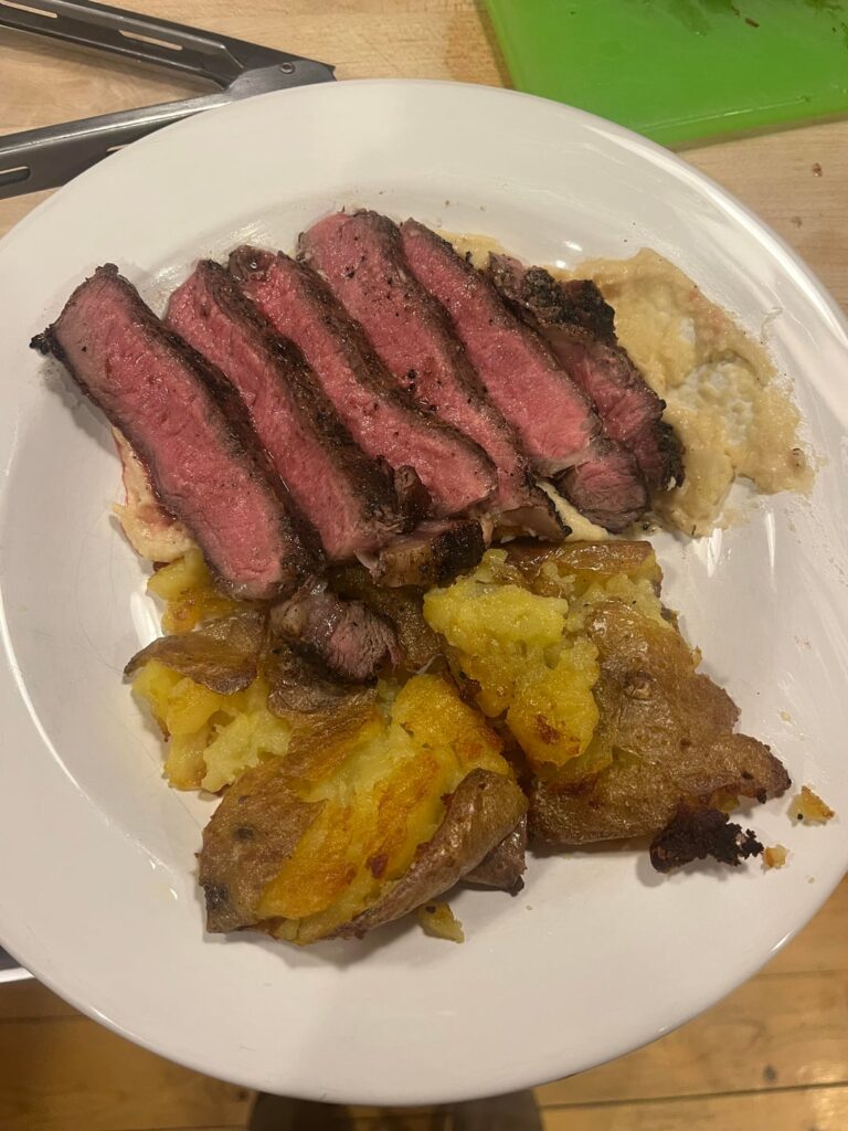 Charcoal grill, no thermometer, no reverse sear, still got it after a few years not eating steak