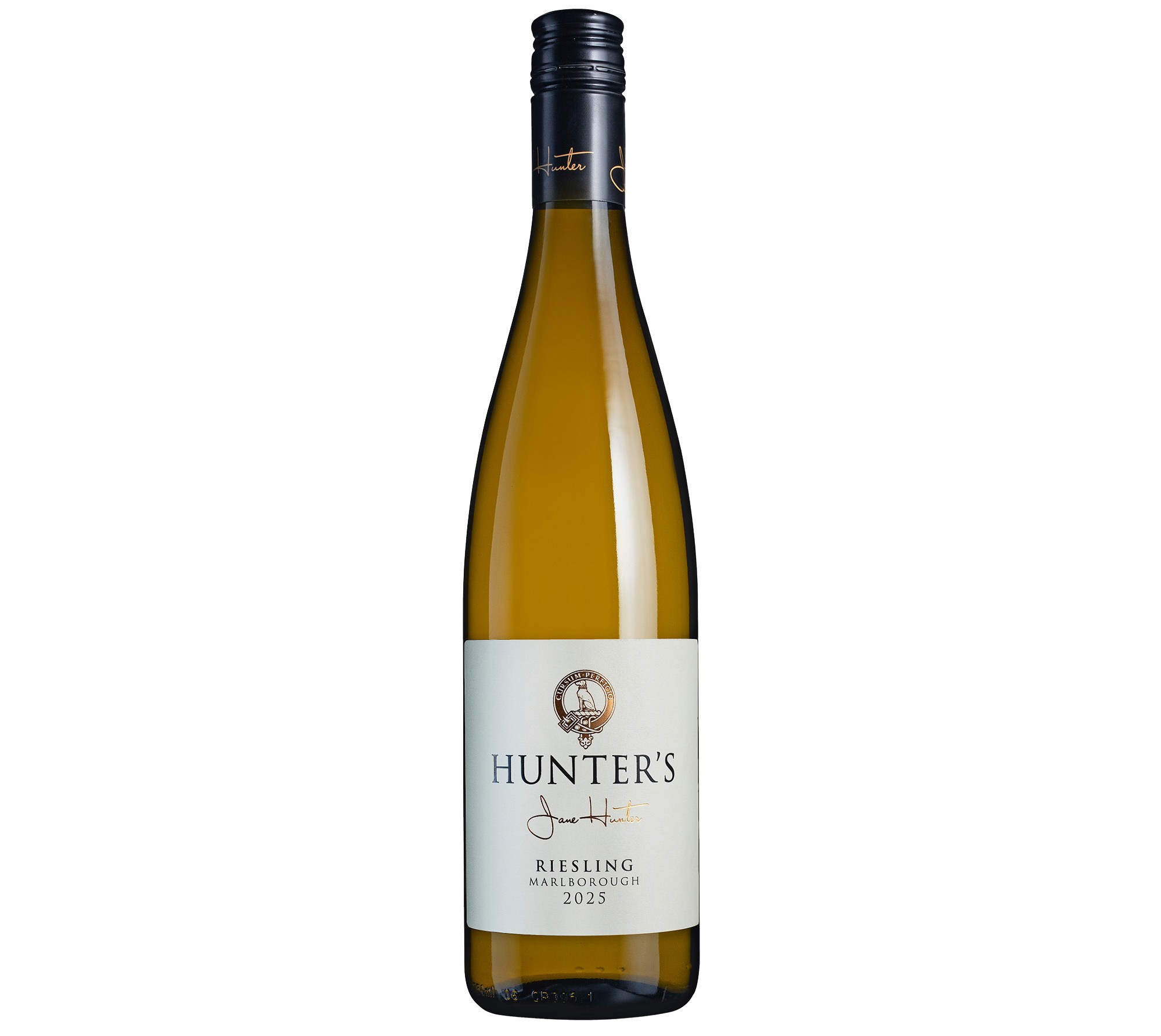 Hunter's Riesling Marlborough 2025 white wine bottle.