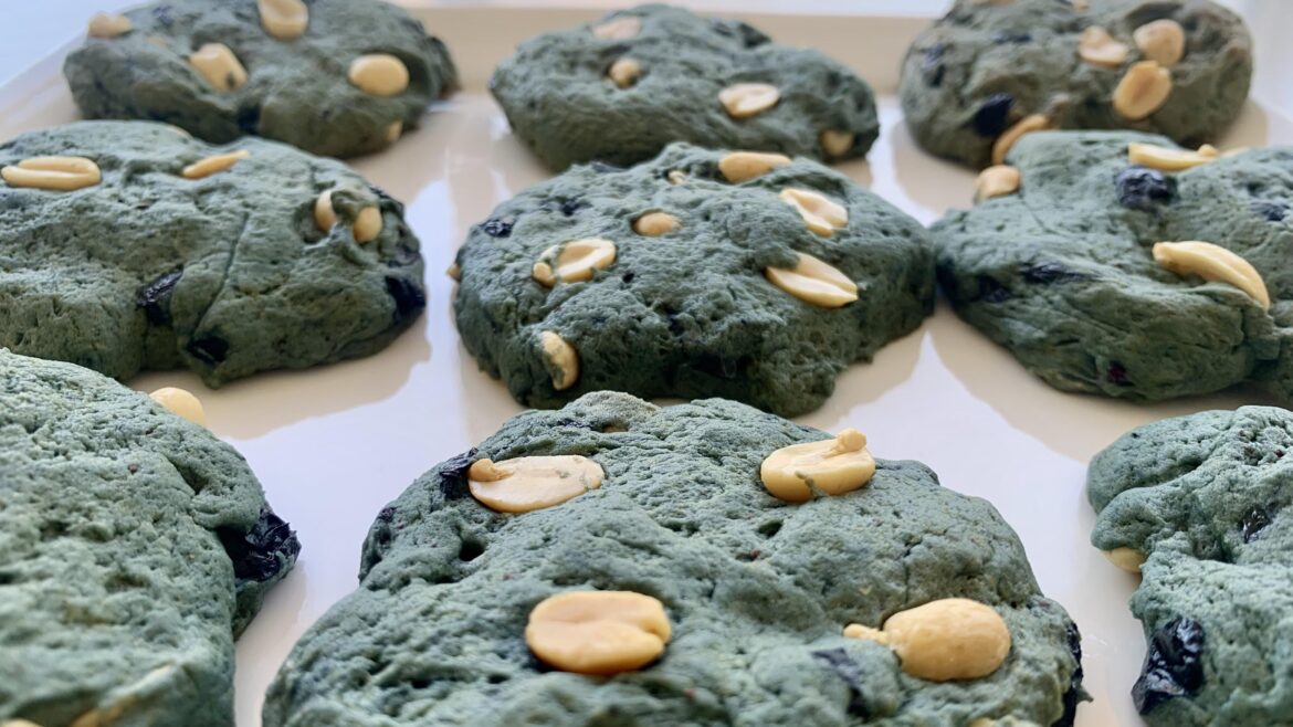 Vegan Blueberry and White Chocolate/Peanut Cookies