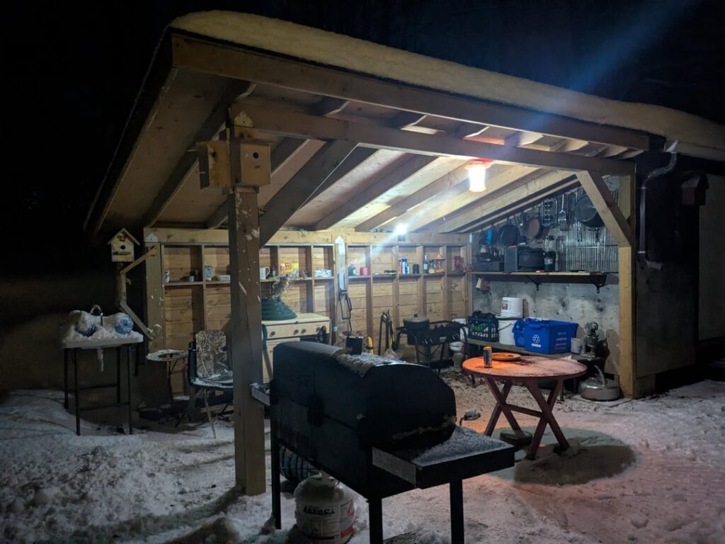 Canadian winter needs a cookhouse shelter for grilling