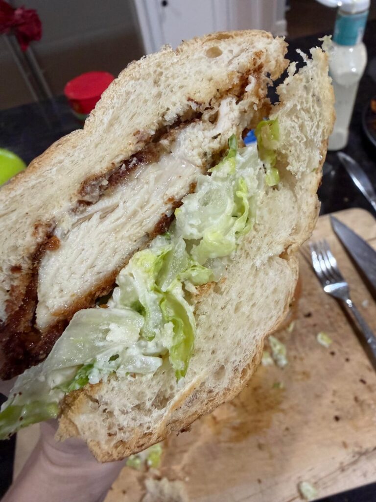 Fried Chicken Caesar Salad Sandwich