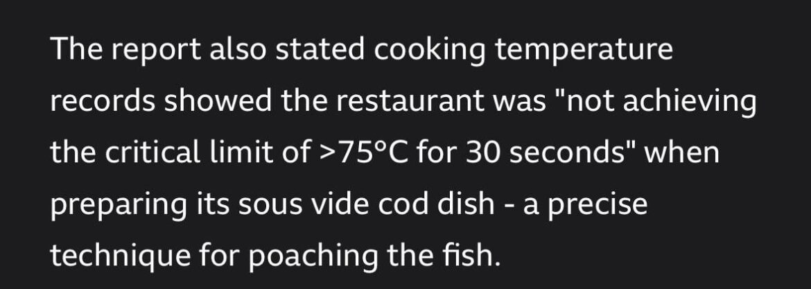 Food hygiene rating issues with sous vide cooking (uk)