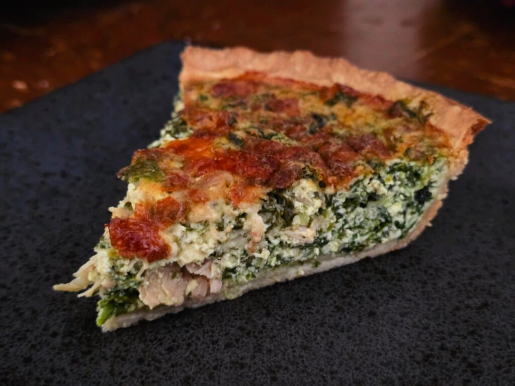 Haven't done a quiche in a while. Chicken, spinach, ghost pepper cheddar.