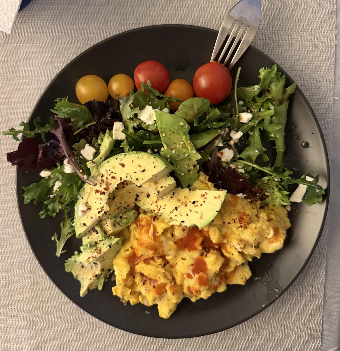 Breakfast for dinner as I am running late for my evening class