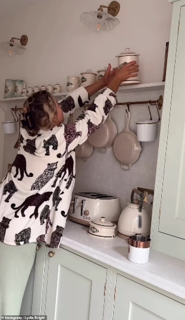 Lydia, who recently renovated her kitchen, also dabbled in DIY to bring her cosy pastel set-up to life