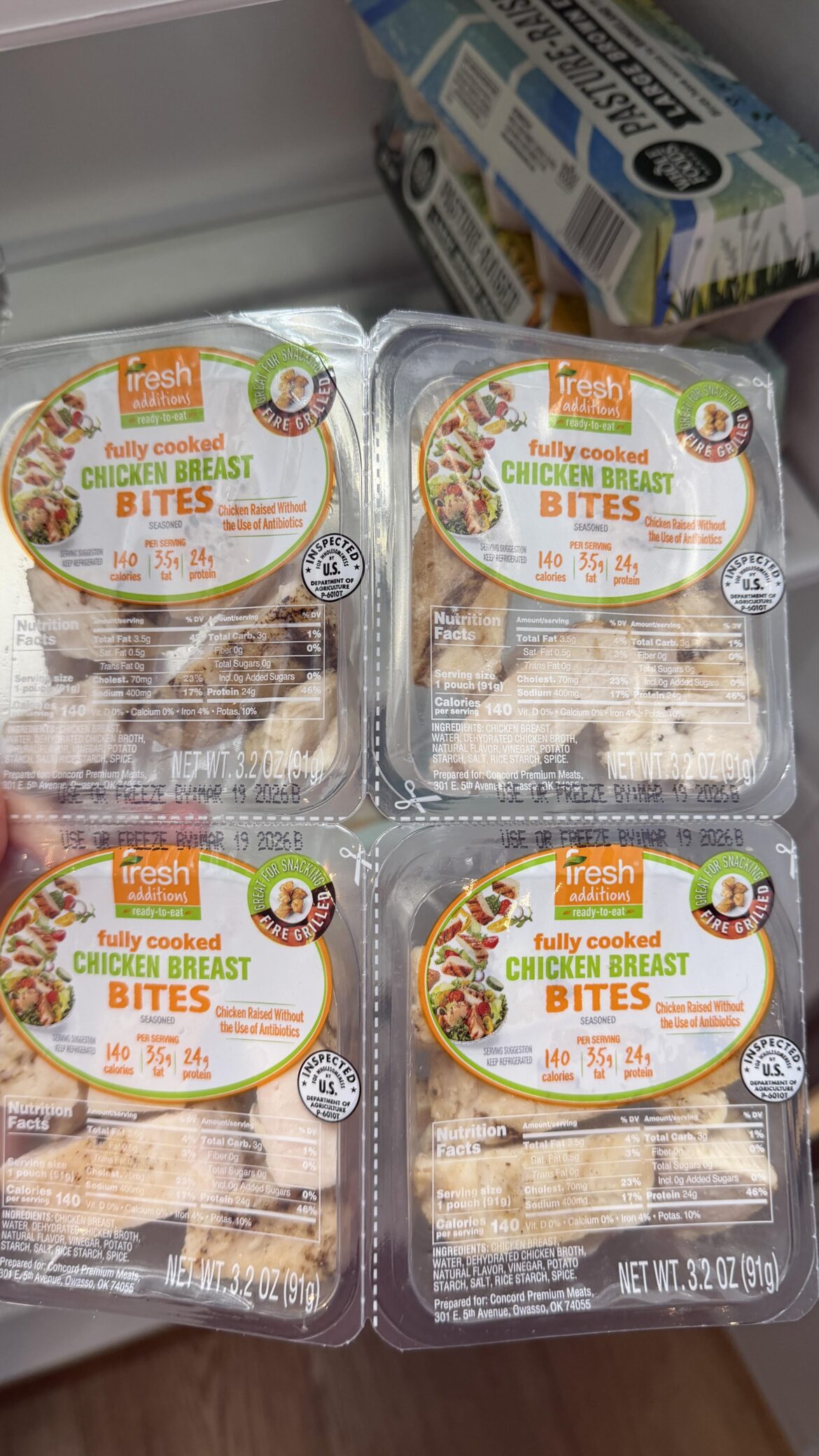have yet to try. got these from costco. seems convenient for a snack or even added on to a salad if you’re in a pinch and don’t want to prep chicken. also like the individual packaging per serving.