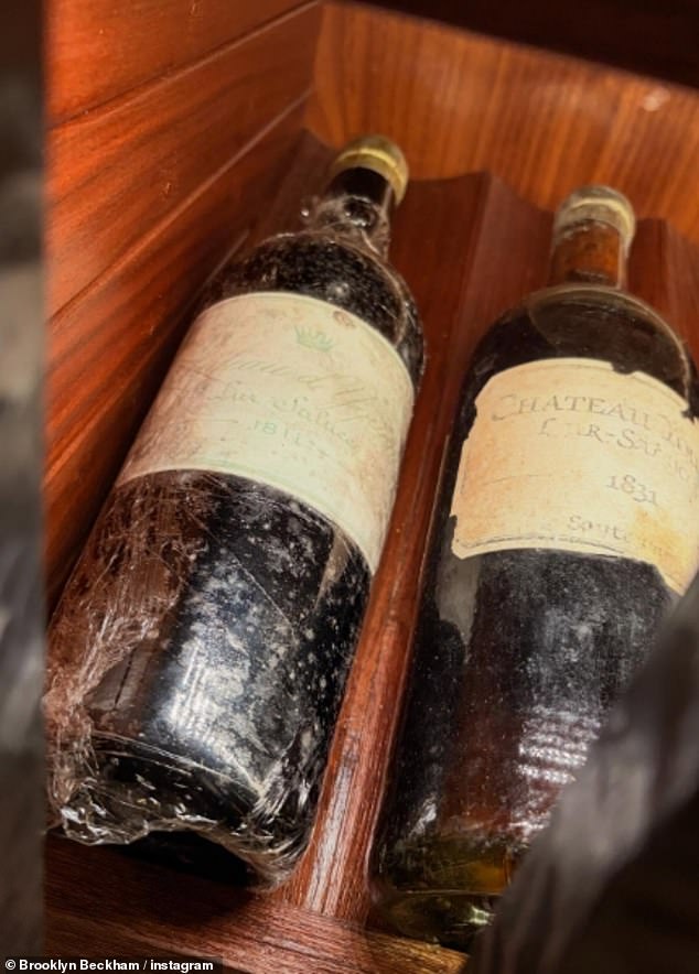 The aspiring chef also posted photos from the wine cellar, including one of the world's finest, and most expensive dessert wines, worth £17,000 a bottle