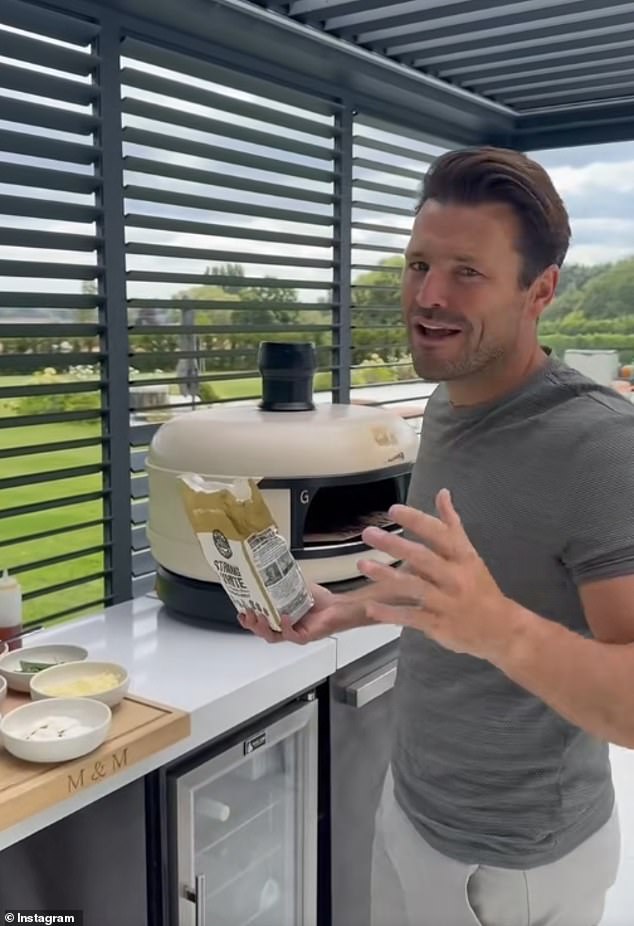 Mark Wright and Michelle Keegan have shown off a pizza oven in their Essex mansion
