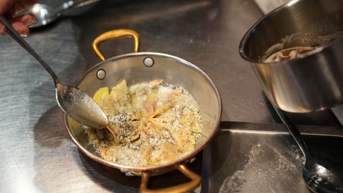 Ravioli filled with red beets is the colorful pasta dish of Olympic host Cortina