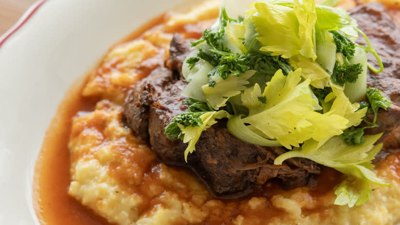 A plate of boneless short rib at Malfi Enoteca