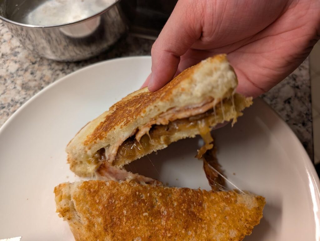 Had nothing better to do than caramelize onions all day, so here's a little melt sandwich