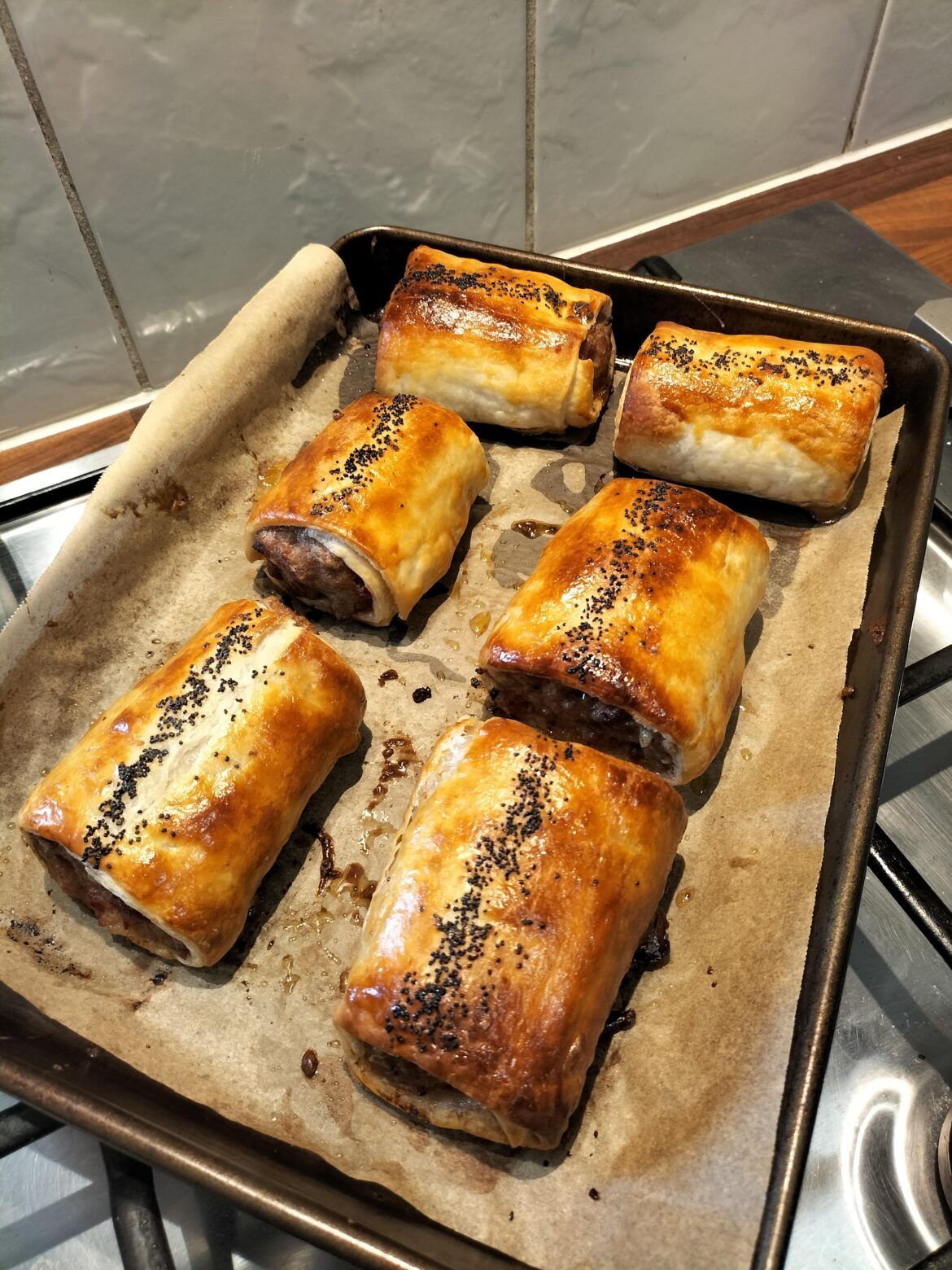 [homemade] Chorizo,onion and thyme sausage rolls.