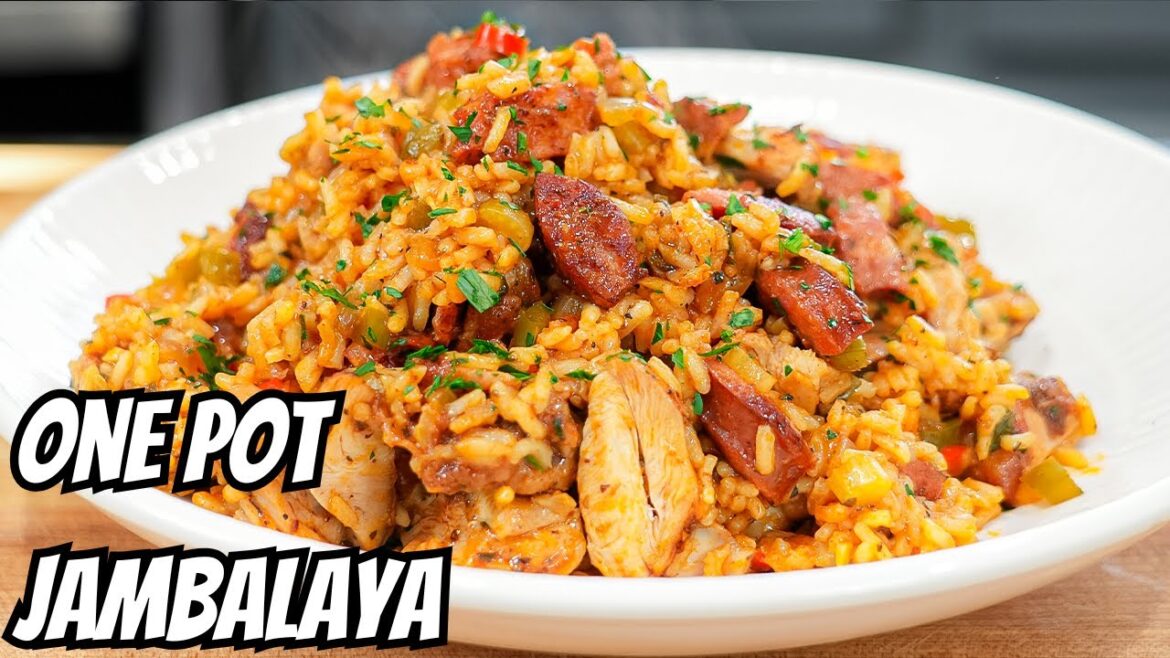 The BEST One Pot Meal EVER! Chicken & Sausage Jambalaya