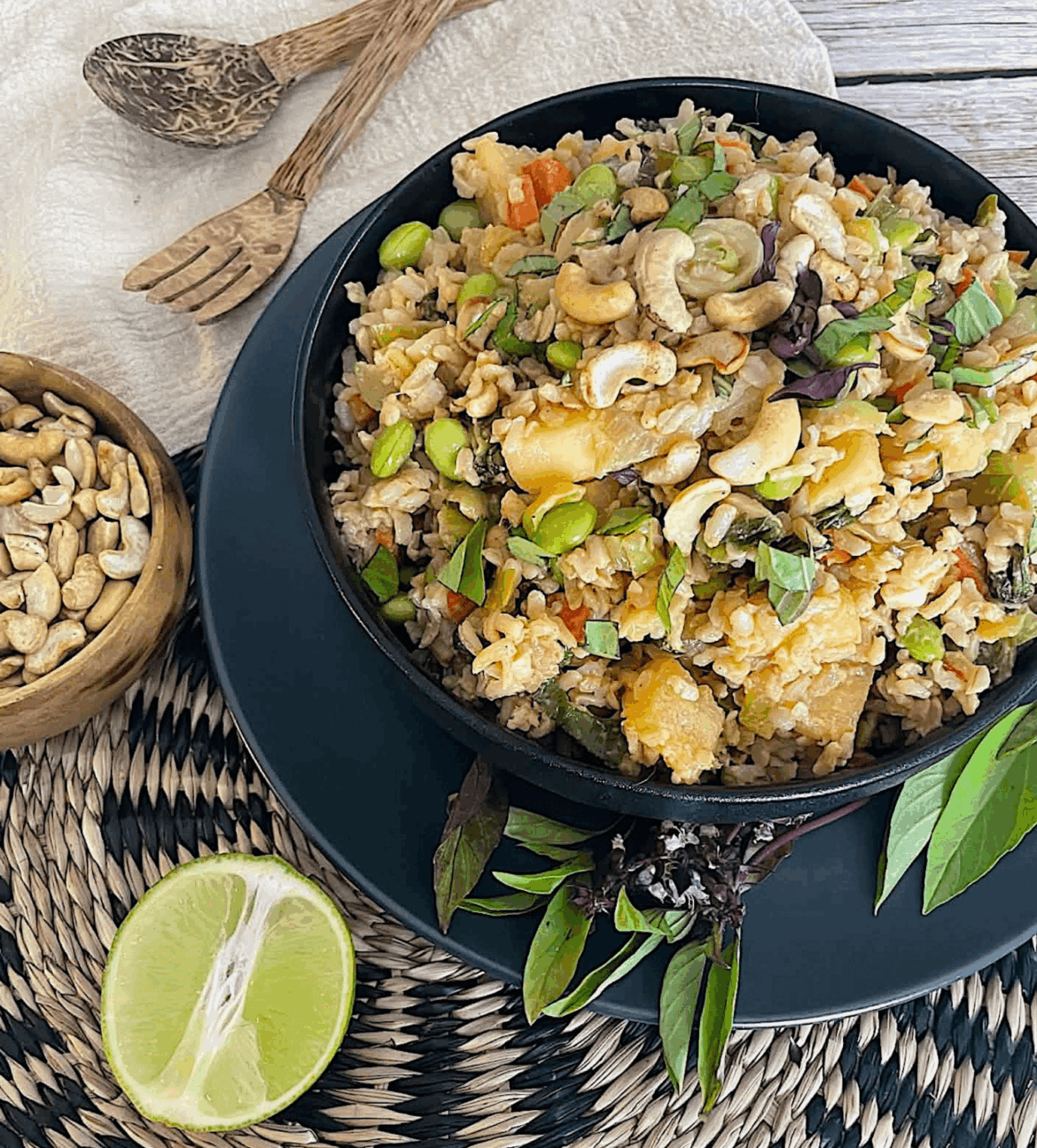 Pineapple Brown Rice with Bok Choy and Edamame_ Healthy Nourishing Recipe, No Added Oil