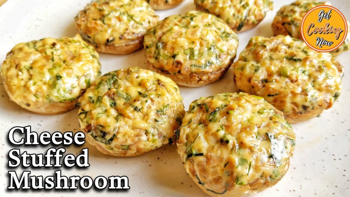 Cheese Stuffed Mushrooms Recipe | Cheesy Mushroom Recipe | Perfect Party Starter