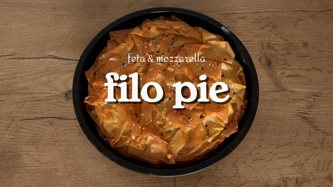 Easy Filo Pastry Pie with Feta and Mozzarella | Crispy & Cheesy
