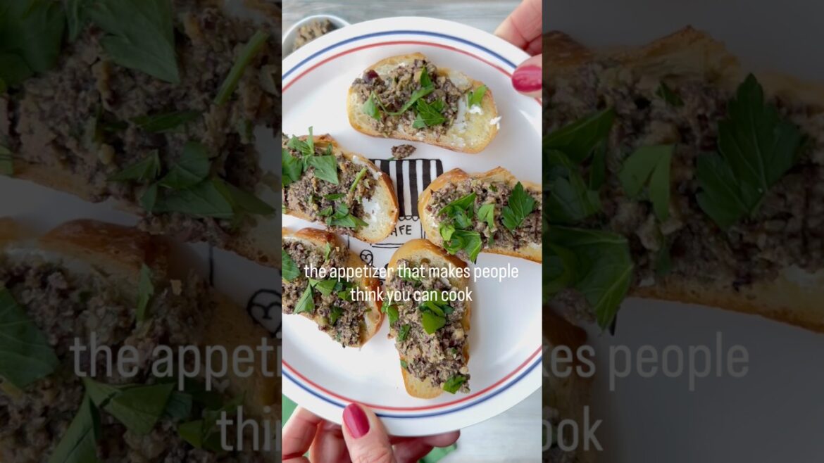 Olive Tapenade with Crostini #apero #olivetapenade #shorts