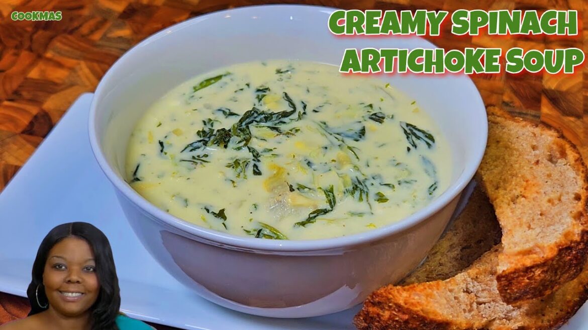 COOKMAS DAY 14: CREAMY SPINACH  & ARTICHOKE SOUP:  Easy, Cozy Comfort Food!