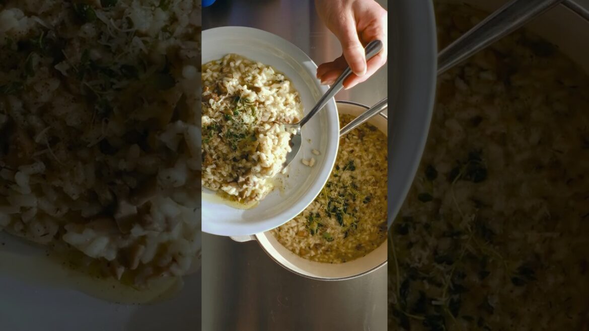 Mushroom risotto with parmesan & thyme