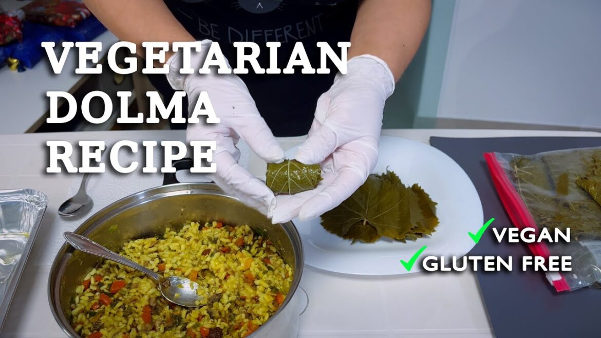 My Vegetarian Oven-roasted Dolma Recipe  - Stuffed Grape Leaves