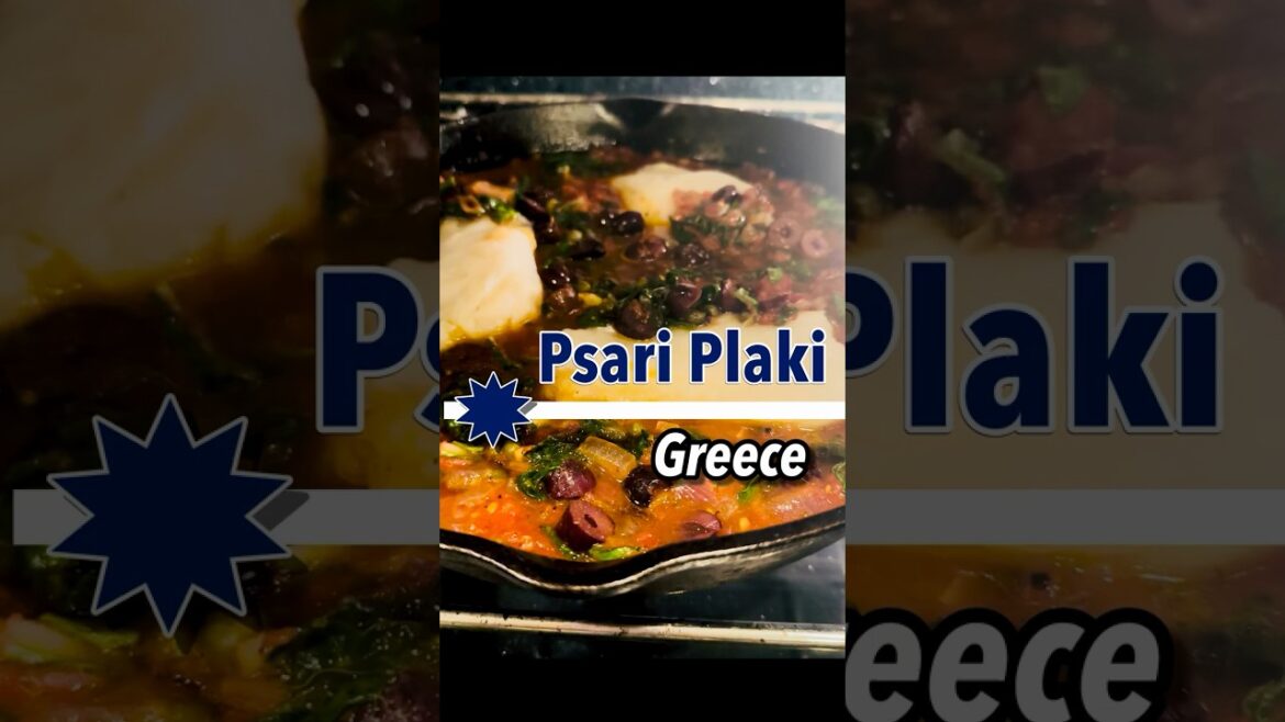 Greece: Psari Plaki (Baked Fish) in Winter Greens and Herbs #greekolives #greekfood