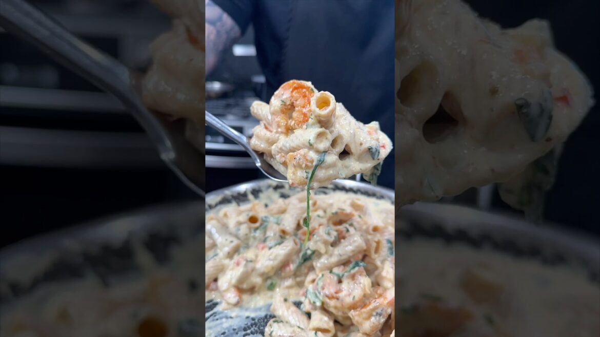 Health Protein Packed Shrimp Alfredo #makeithappen #cooking