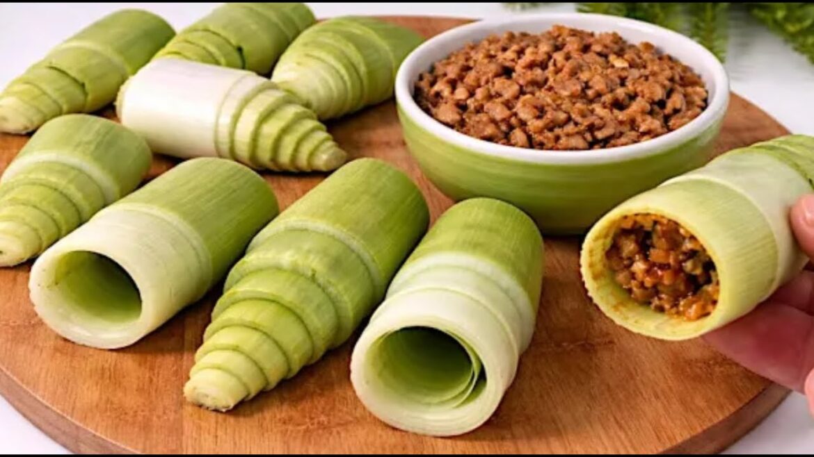 ÇOK DEĞİŞİK PIRASA DOLMASI. 5 DAKİKADA HAZIR. Herkesi çılgına çeviren tarif. Portakal. Kıyma. Pirinç