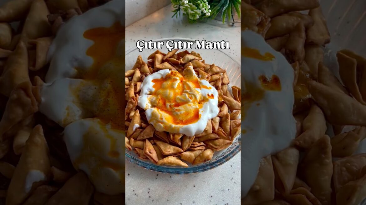 Crispy Fried Dumplings with Yogurt Sauce / Yoğurtlu Çıtır Mantı