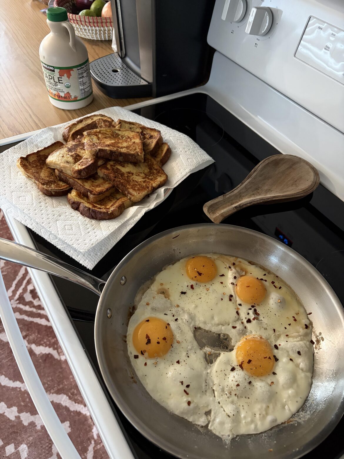 French toast and eggs