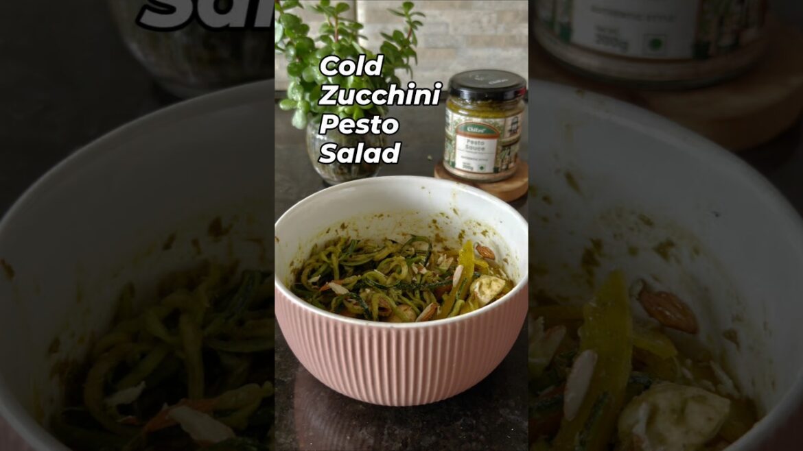 cold zucchini pesto salad #shorts #salad