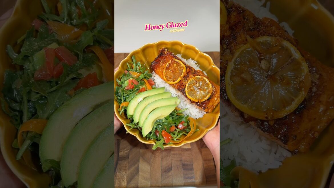 Honey Glazed Salmon Recipe. #salmonrecipe #honey glazedsalmon y