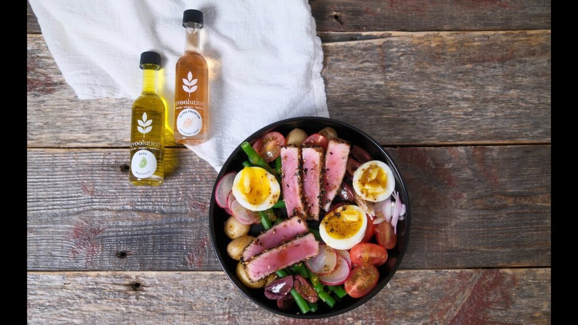 Tuna Niçoise Salad with Basil Olive Oil and Ultra Premium Rosé Balsamic