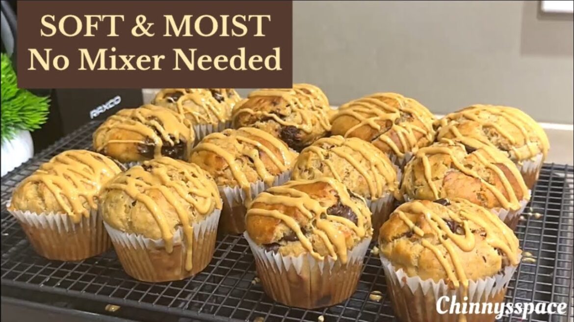 Soft & Moist Banana Peanut Butter Cupcakes | Easy Recipe – No Mixer Needed