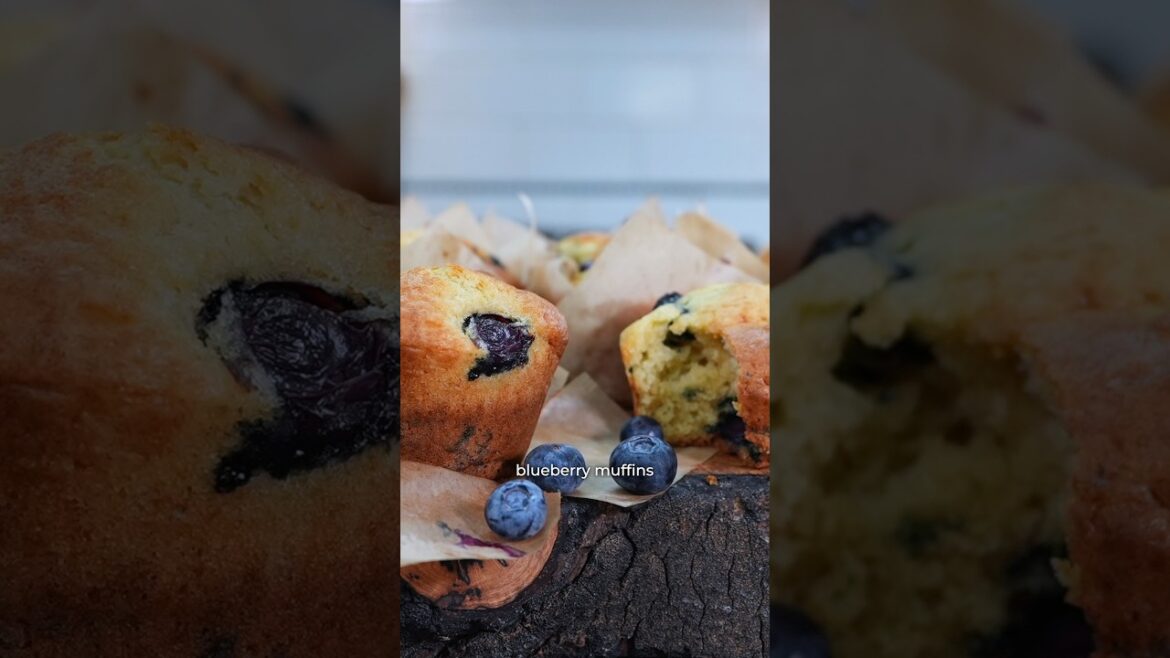 Bakery Style Blueberry Muffins Recipe #baking #recipe #cooking
