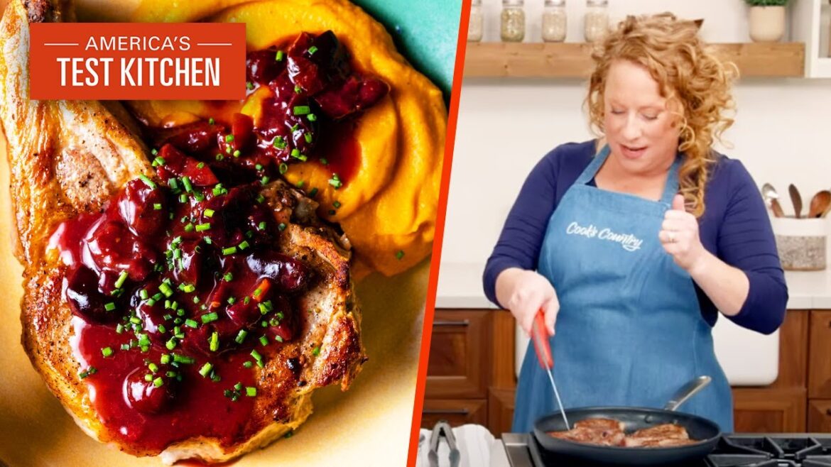 Pork Chops with Bourbon-Cherry Sauce Is the Perfect Fall Dinner | America's Test Kitchen