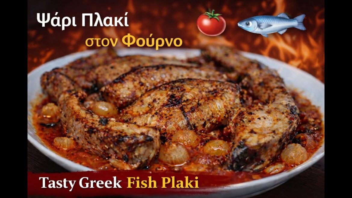 Ψάρι πλακί στο φούρνο με κρεμμυδάκια |μικρό βίντεο |Fish Plaki–Greek Baked Fish w onion CuzinaGias