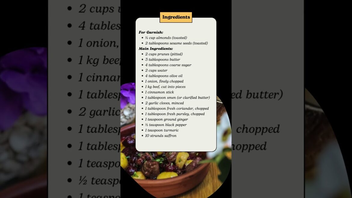 Beef Tagine with Prunes #moroccanfood #usa #shorts